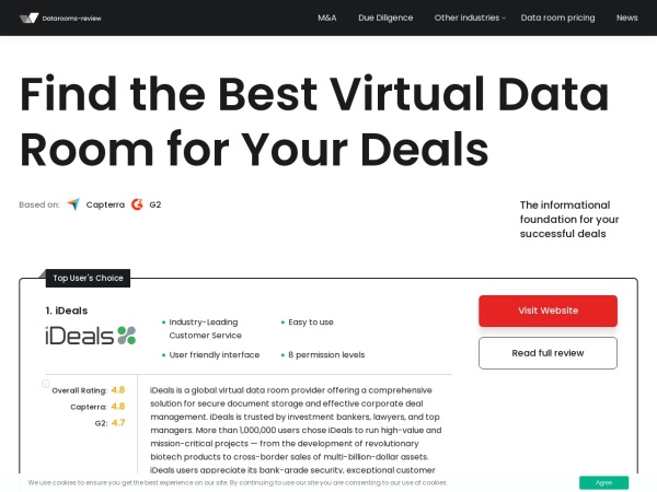 datarooms-review.com website screenshot Top Data Room Providers Review and Comparison 2022