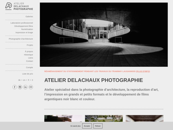 dela-photo.ch website skærmbillede Atelier Delachaux Photographie Sàrl