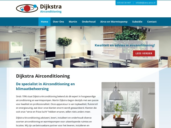 dijkstra-airco.nl website screenshot Dijkstra Airconditioning B.V. - Home