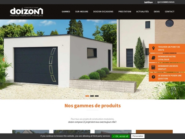 doizon.com website kuvakaappaus Garage et construction modulaire béton et béton aspect bois