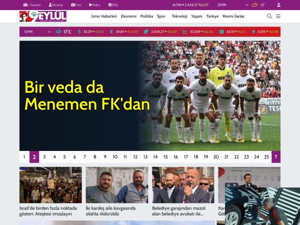 dokuzeylul.com website screenshot Dokuz Eylül Gazetesi | Güncel İzmir Haberleri