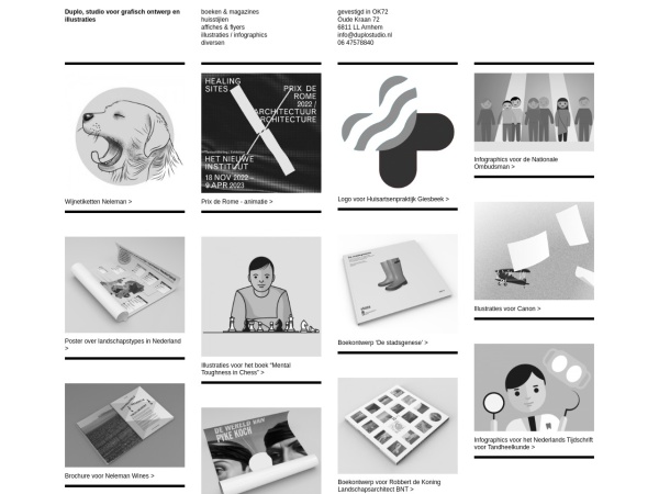 duplostudio.nl website capture d`écran Duplo, studio voor grafisch ontwerp en illustraties
