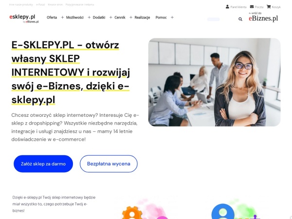 e-sklepy.pl website screenshot E-SKLEPY - załóż własny Sklep Internetowy. E-SKLEPY.PL – Gotowe Sklepy Internetowe Premium.