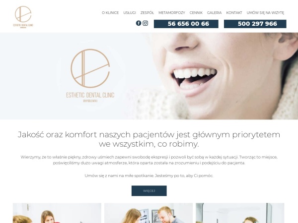 edclinic.pl website Скриншот Esthetic Dental Clinic