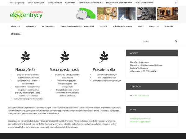 ekocentrycy.pl website Скриншот Strona główna - Ekocentrycy