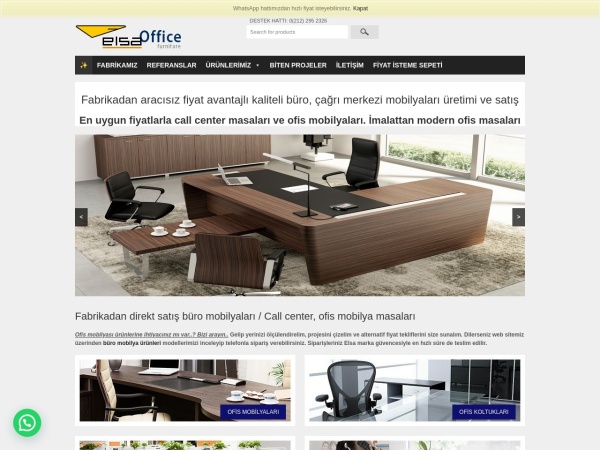 elsaofismobilya.com website ekran görüntüsü Elsa Ofis | Modern Ofis Mobilyaları - Ofis, Büro Mobilyası Üretimi