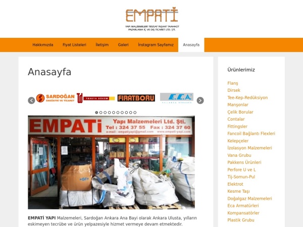 empatiyapi.com.tr website kuvakaappaus Empati Yapı Malzemeleri - Sardoğan Ankara Ana Bayi
