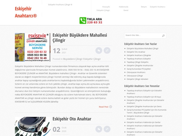 eskisehiranahtarci.biz website screenshot Eskişehir Anahtarcı eskisehiranahtarci.biz