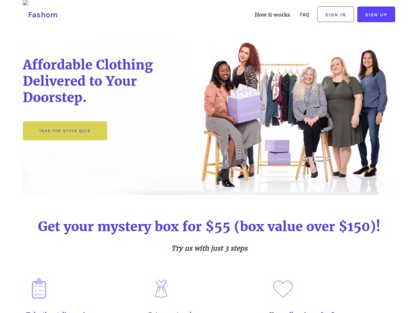 fashom.com website skærmbillede Best Women's Clothing Subscription Boxes in 2021 | Fashom