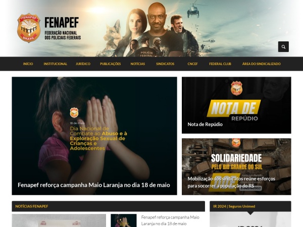 fenapef.org.br website capture d`écran FENAPEF
