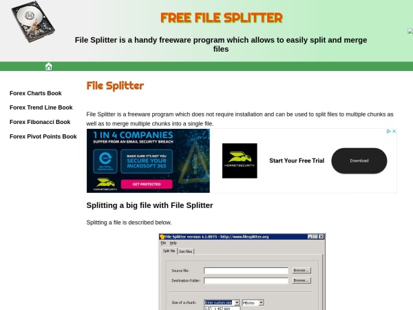 filesplitter.org website capture d`écran Free File Splitter