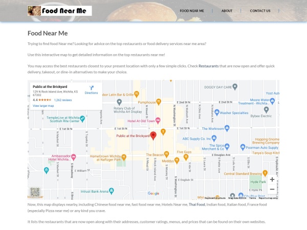 food-near-me.store website Bildschirmfoto Food Near Me: Restaurants  Places Eat Food Open Now and Closest to You