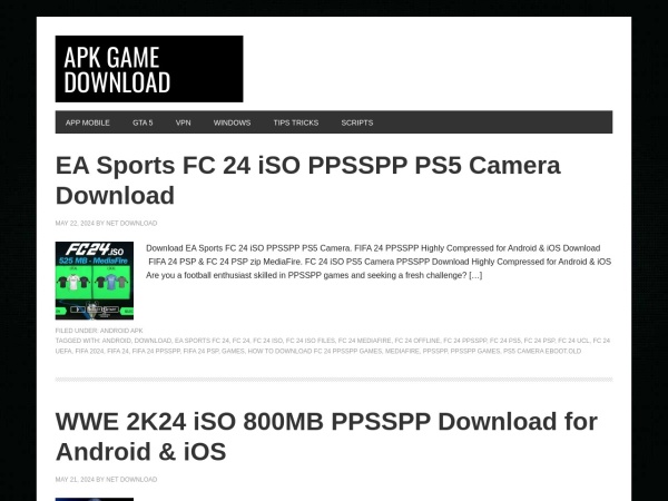 freenetdownload.com website captura de pantalla APK Game Download | Android Mod APK Data Game Download