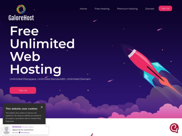 galorehost.com website capture d`écran Free and Unlimited Web Hosting with PHP and MySQL - GaloreHost