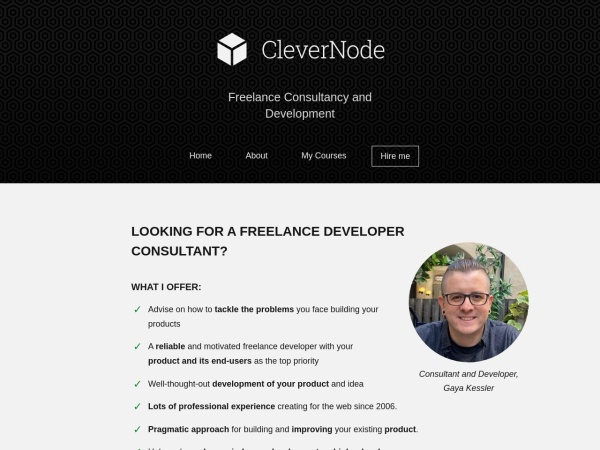 gaya.ninja website Скриншот Freelance JavaScript Developer - Gaya Kessler - CleverNode