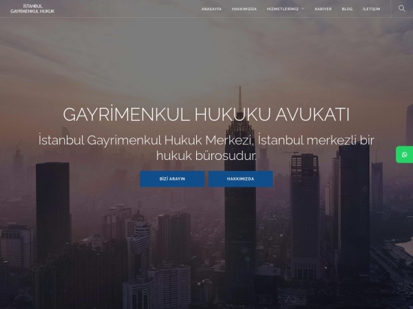 gayrimenkulhukuk.com website screenshot Gayrimenkul Avukatı - İstanbul Gayrimenkul Hukuk Merkezi