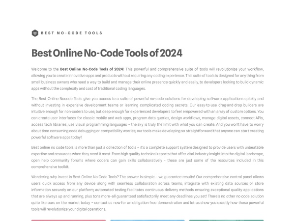 gencerlergida.com website Bildschirmfoto Best Online No-Code Tools of 2024