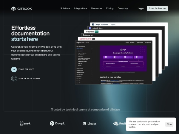 gitbook.io website kuvakaappaus GitBook – Knowledge management for technical teams