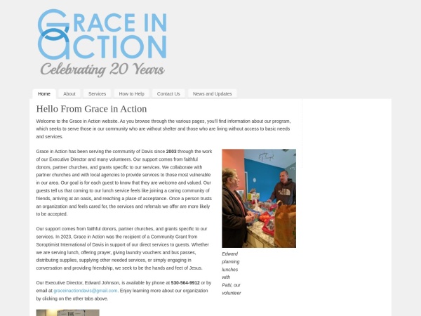 grace-in-action.org website Скриншот Grace In Action – Offering God's shelter of love and hope