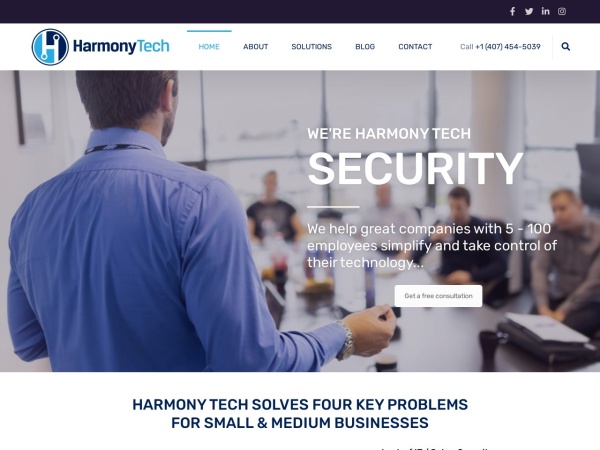 harmony-tech.com website captura de pantalla Managed IT Services Orlando & Tampa - Harmony Tech