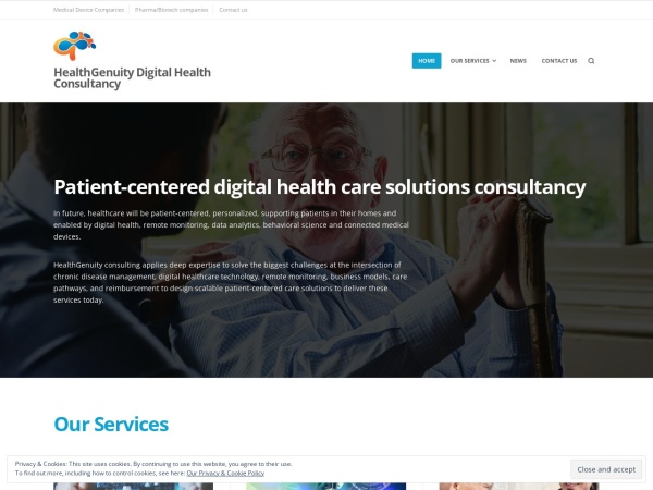 healthgenuity.com website Bildschirmfoto Patient-centered digital health care solutions consultancy - HealthGenuity Digital Health Consultanc