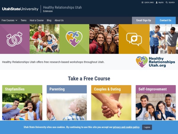 healthyrelationshipsutah.org website skärmdump Healthy Relationships Utah | USU