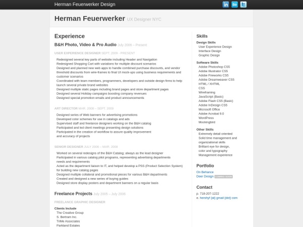 hermanfeuerwerker.com website screenshot User Experience Designer NYC | UX Design | Herman Feuerwerker