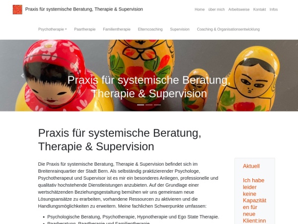 hess-psy.ch website skärmdump Psychotherapie Paartherapie Supervision Bern