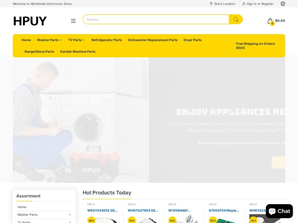 hpuy.com website capture d`écran HPUY.COM Enjoy Appliance Repair