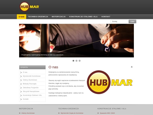 hubmar.pl website capture d`écran O nas