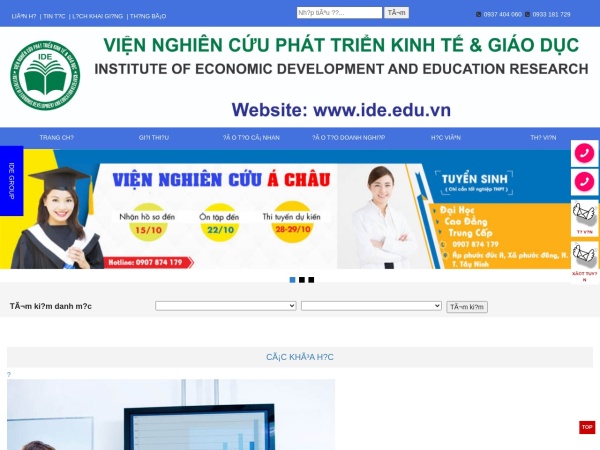 ide.edu.vn website Скриншот Vi?n NghiÃªn C?u PhÃ¡t Tri?n Kinh T? & GiÃ¡o D?c