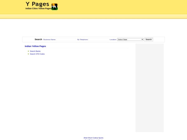 indianypages.in website skärmdump Indian Yellow Pages | Indian Business Information Directory | Contact Information