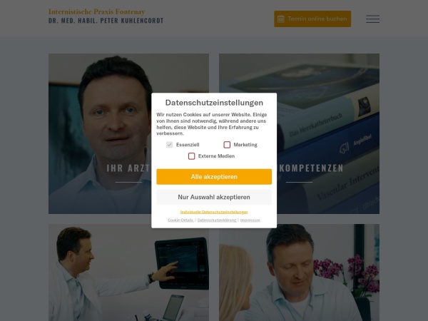 internistenfontenay.de website skärmdump Dr. med. habil. Peter Kuhlencordt | Innere Medizin, Angiologie, Kardiologie