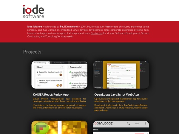 iode.co.uk website ekran görüntüsü Iode Software