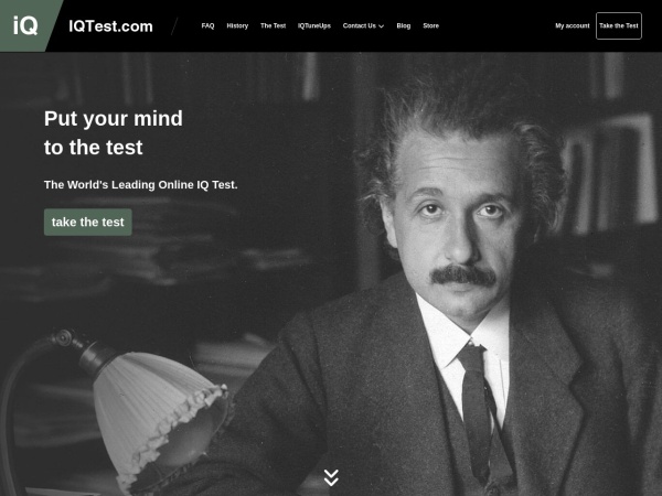 iqtest.com website screenshot IQTest.com--The Original Free Online IQ Test