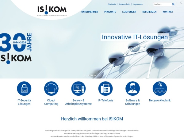 isikom.de website skærmbillede ISIKOM Computer & Büroservice GmbH - Startseite