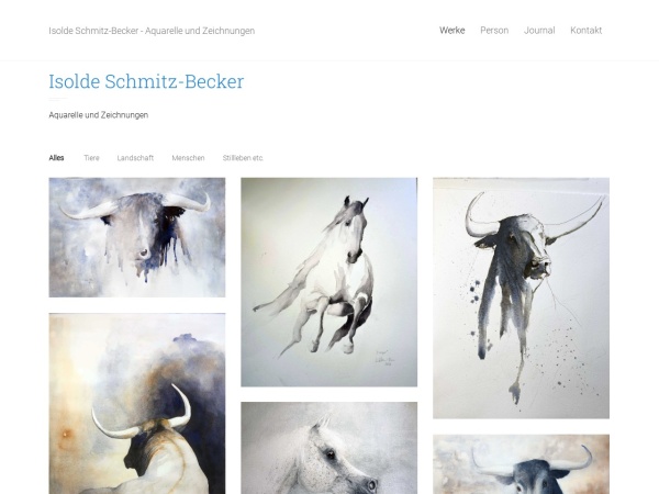 isoldeschmitzbecker.de website captura de pantalla Isolde Schmitz-Becker | Zeichnungen und Aquarelle