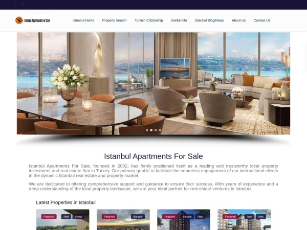 istanbulapartmentsforsale.com website skärmdump Istanbul Apartments For Sale Find Best Property in Istanbul