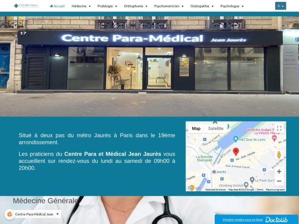 jean-jaures-podologie.fr website skærmbillede Centre Para-Médical Jean Jaurès Paris 19e arrondissement