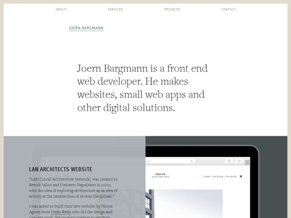joern.im website Bildschirmfoto Joern Bargmann – Front End Web Dev – Balerna, Switzerland