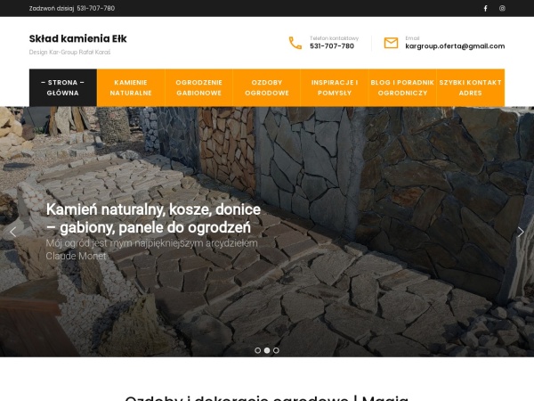 kamieniegreckie.eu website capture d`écran Kamień naturalny do domu i ogrodu - Kar-Group Ełk