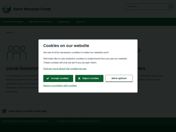 kentpensionfund.co.uk website immagine dello schermo Home - Kent Pension Fund