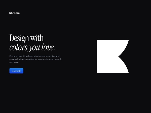 khroma.co website captura de tela Khroma - The AI color tool for designers