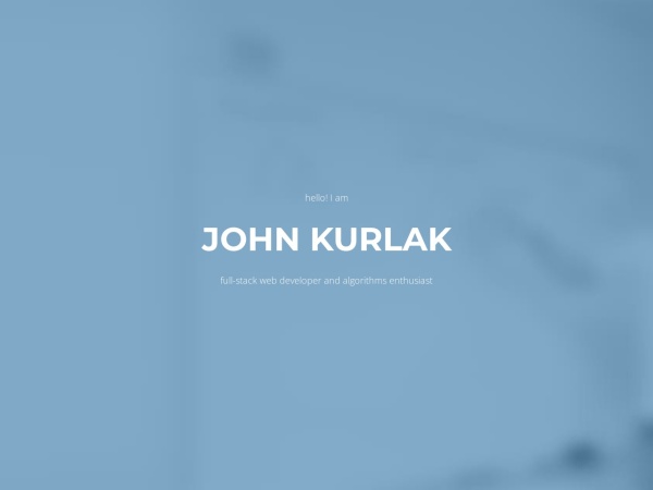 kurlak.com website skærmbillede John Kurlak: Full-Stack Web Developer and Algorithms Enthusiast