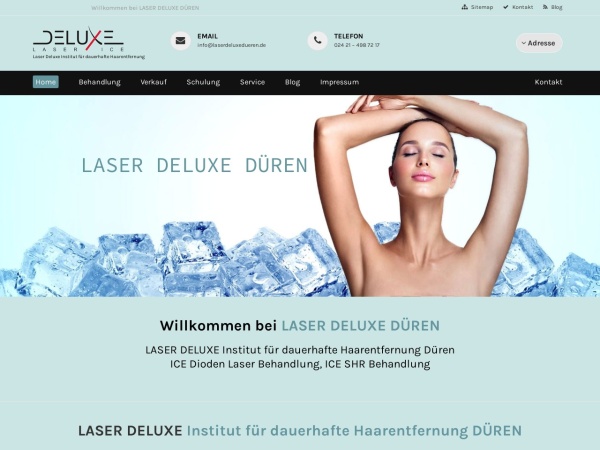 laserdeluxedueren.de website screenshot LASER DELUXE DÜREN - ICE Dioden Laser