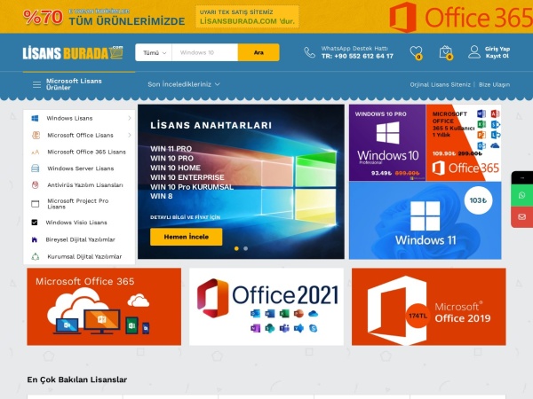 lisansburada.com website kuvakaappaus LisansBurada.Com - Windows 10 Lisans Office 365 Windows 10 Pro Avast