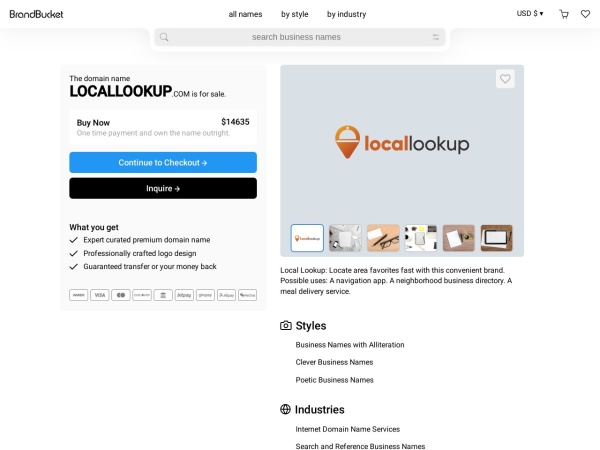 locallookup.com website immagine dello schermo Locallookup.com is For Sale | BrandBucket