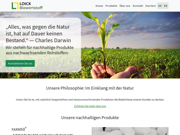 loick-biowertstoffe.de website ekran görüntüsü Home - Loick Biowertstoff GmbH