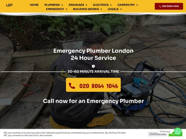 londonemergencyplumbing.co.uk website Скриншот Plumber Near Me - Emergency Plumber London