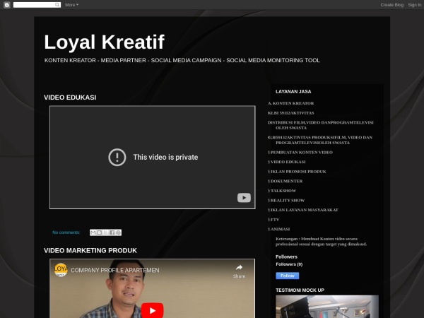 loyalkreatif.blogspot.com website Скриншот Loyal Kreatif